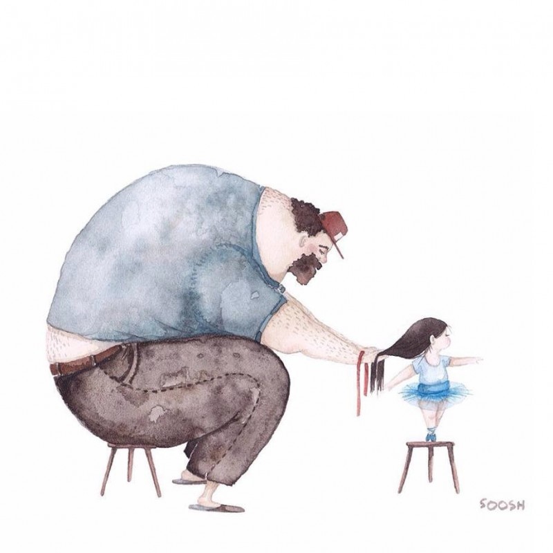 아빠와 딸의 사이를 보여주는 그림 | 인스티즈