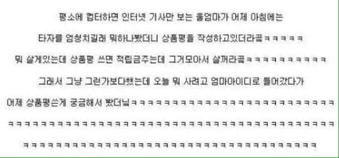 엄마가 쓴 상품평을 몰래 보았다 | 인스티즈
