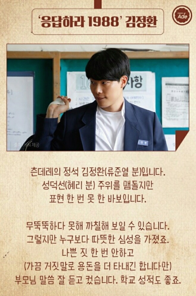 역대 응답하라 남자캐릭터로 내 취향찾기 | 인스티즈