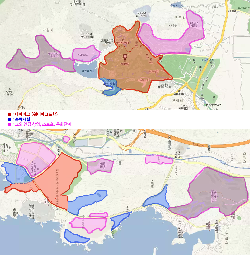 오시리아 테마파크와 한국 3대 테마파크 부지 크기비교 | 인스티즈