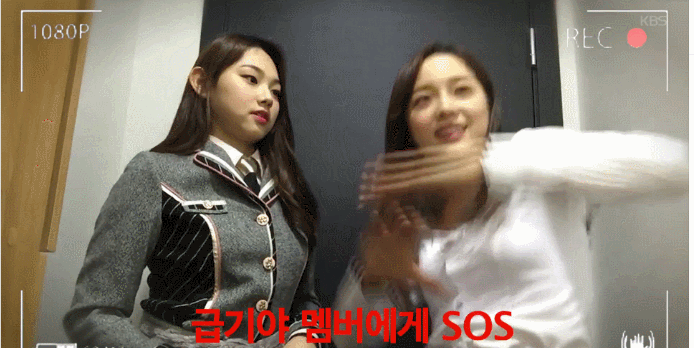 ioi) 춤추는 세정이 그걸 보는 미나.gif | 인스티즈