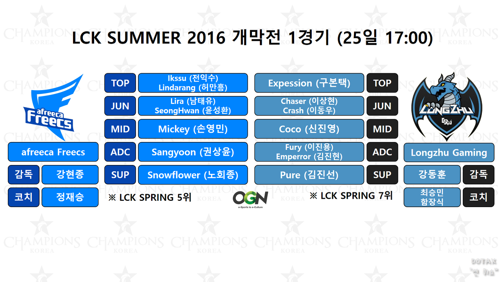 [LOL] LCK SUMMER 2016 간단한 정보 및 개막전 안내 | 인스티즈