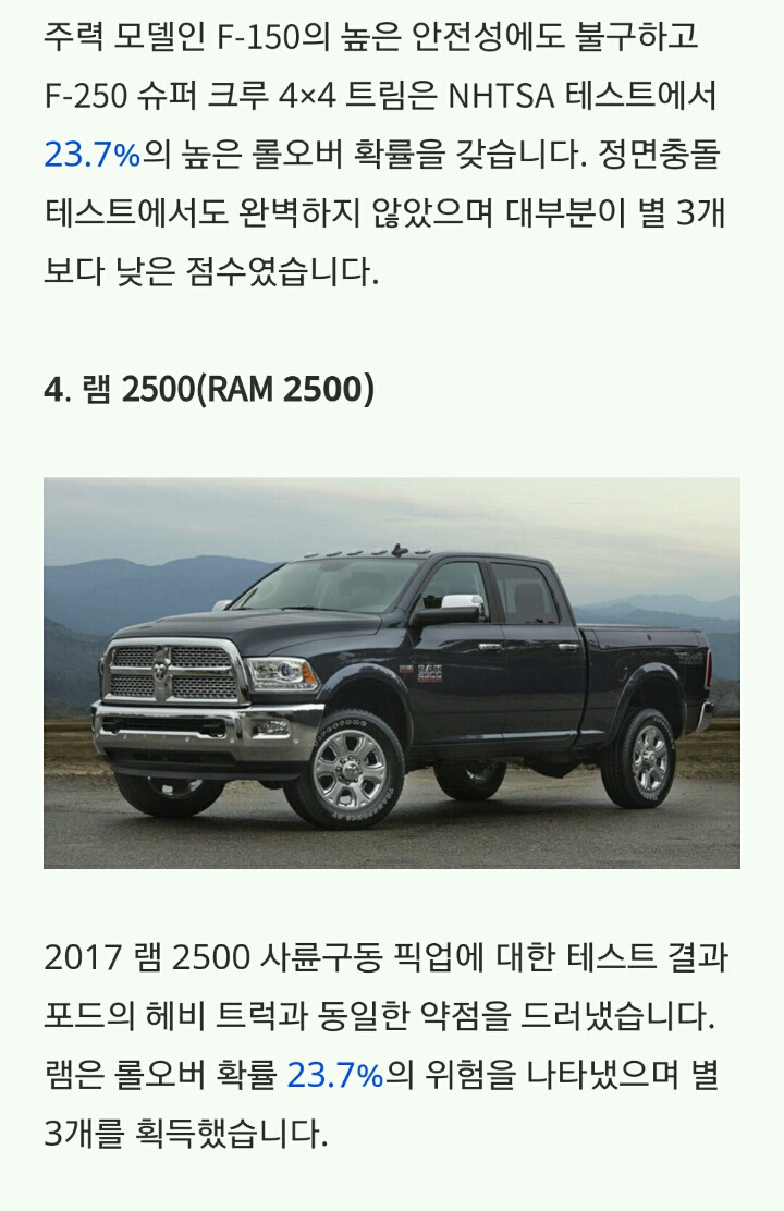 전복 위험이 가장 큰 자동차 TOP10 | 인스티즈