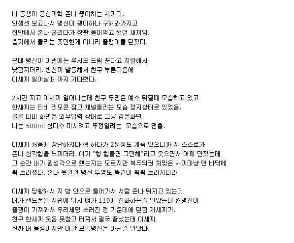 공상과학을 좋아하는 동생 | 인스티즈